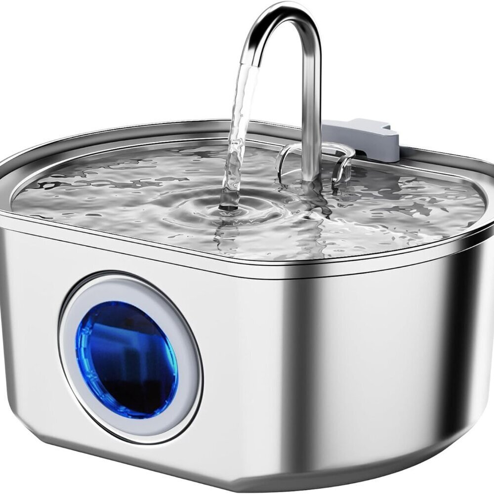 Cat Water Fountain Stainless Steel: 108oz/3.2L Cat Fountain for Drinking- Pet Wa